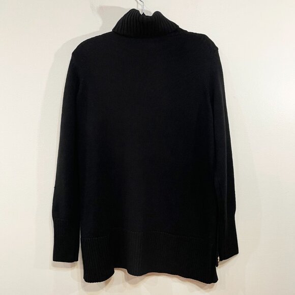 New Tuckernuck Sophia 100% Wool Gold Button Turtleneck Black Small $298 - Picture 5 of 11